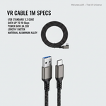1m VR link cable coiled for desktop setup — Metanexus XR