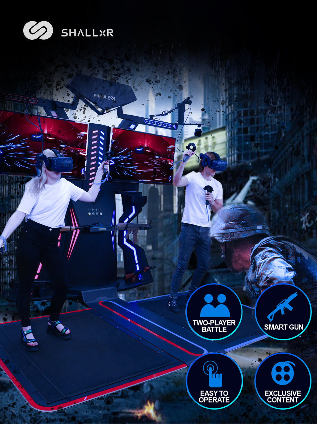 VR Shooting Arena – Two-Player Co-op Station in 5 m² – vr shooting arena – photo 1 of 6
