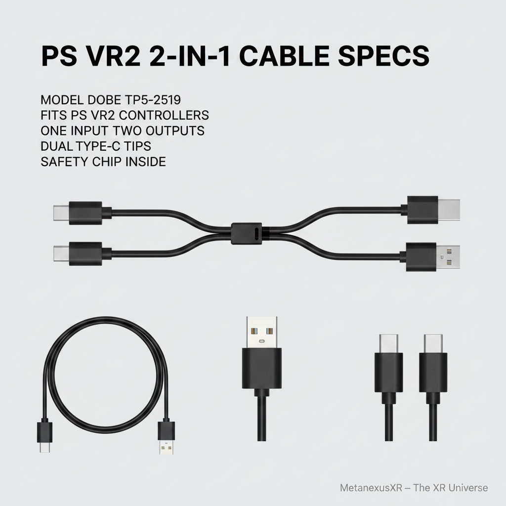 PS VR2 2-in-1 charging cable coiled compact — Metanexus XR