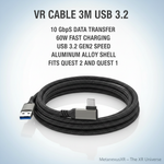 Aluminum alloy gold-plated connector on 3m VR fast charging cable — Metanexus XR