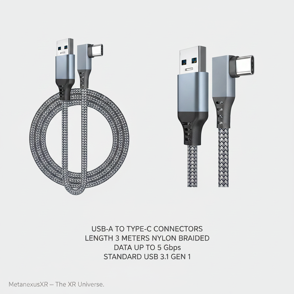 3m VR link cable full length laid out — Metanexus XR