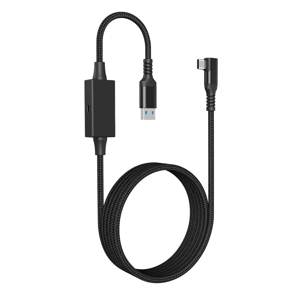 For Meta Quest 3 / PICO 4 VR Data Cable 5m USB to Type-C PC Link Streaming Fast Charging Cord with Amplifier TVCMALL