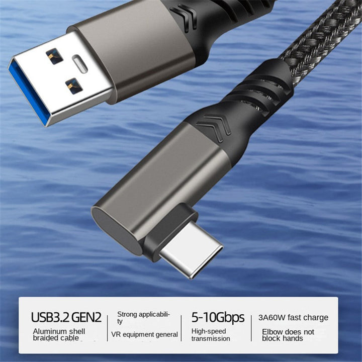 For Oculus Quest 1 / 2 2m USB-A to USB-C VR Headset Link Cable USB3.2 Gen2 3A Fast Charging 10Gbps Data Cord Metanexus XR