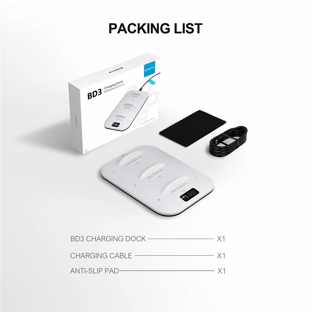 BOBOVR BD3 Charging Dock for 3x B100 Battery 30W Fast Charger Base Metanexus XR