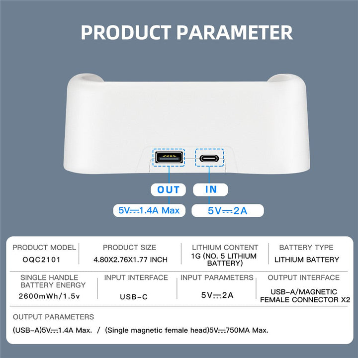 HIBLOKS OQC2101 Magnetic Charging Base Dock for Oculus Quest 2 VR Glasses Handles Metanexus XR