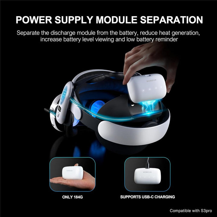 BOBOVR B100 For BOBOVR S3 Pro 10000mAh Replacement Battery VR Head Strap Accessory Metanexus XR