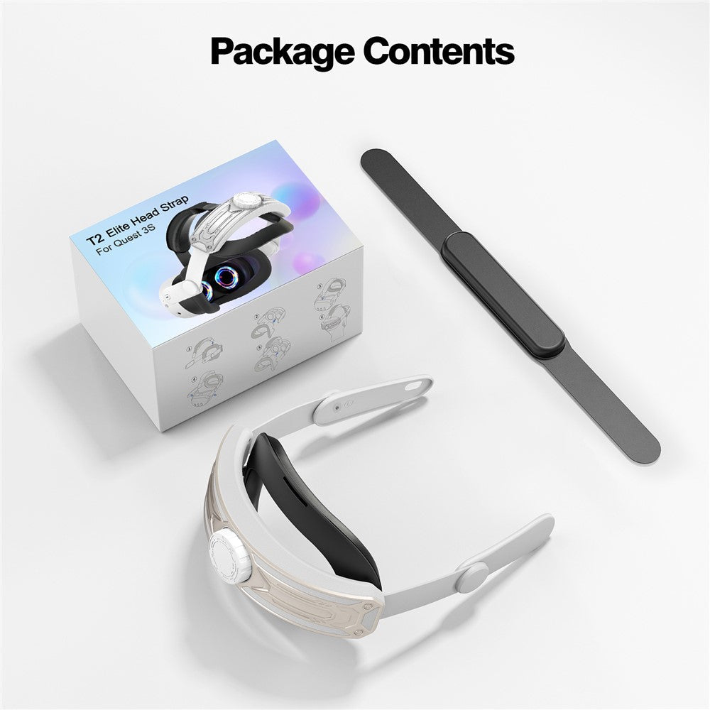 For Meta Quest 3S T2 Elite Head Strap ABS+Sponge Soft Cushion Adjustable Headband Metanexus XR