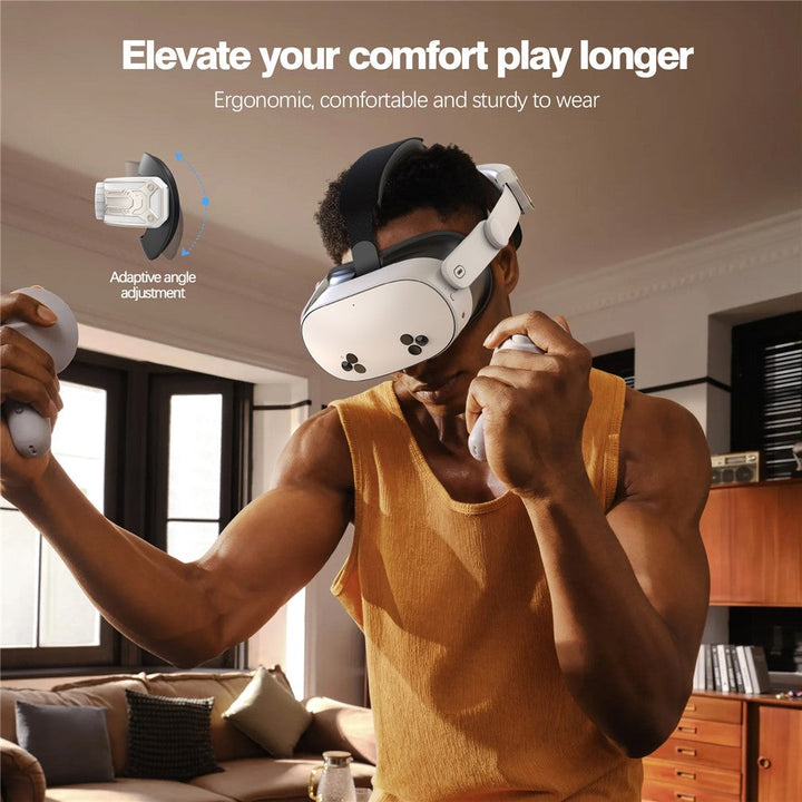 For Meta Quest 3S T2 Elite Head Strap ABS+Sponge Soft Cushion Adjustable Headband Metanexus XR