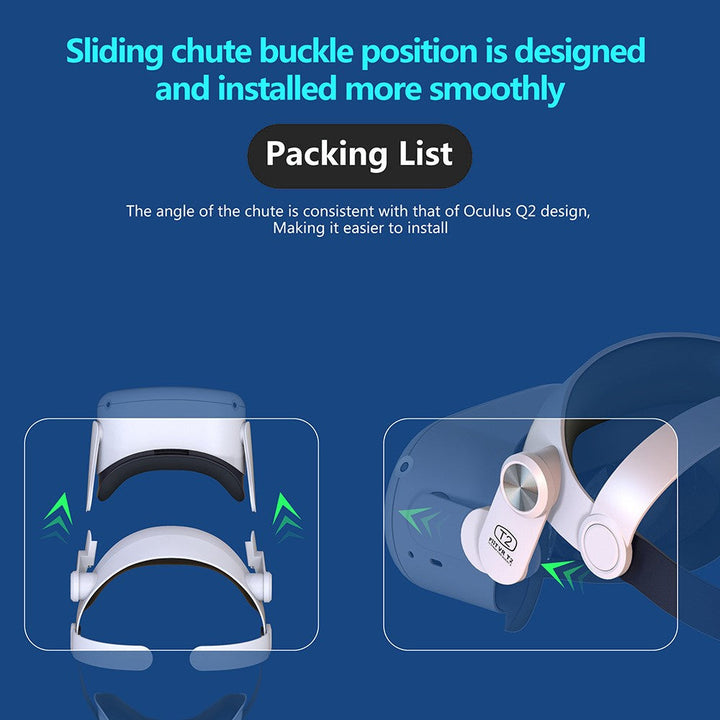 FIIT VR T2 Adjustable Headband Ergonomics Non-pressure Head Strap for Oculus Quest 2 Metanexus XR