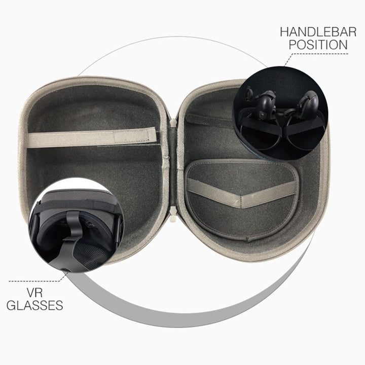 Shockproof VR Headset Carry Case Portable Virtual Reality Goggles EVA Hard Case Rainproof Protective Box with Handle for Oculus Quest 2 Metanexus XR