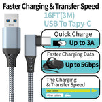 For Oculus Quest 2/1 Link Cable 3m USB 3.1 Type-C Data Line USB-A to Type-C Braided Cord Metanexus XR