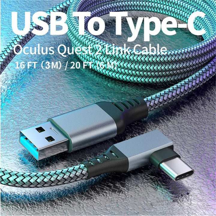 For Oculus Quest 2/1 Link Cable 3m USB 3.1 Type-C Data Line USB-A to Type-C Braided Cord Metanexus XR