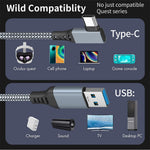 For Oculus Quest 2/1 Link Cable 5m USB 3.1 Type-C High Speed Charging Data Line USB-A to Type-C Braided Cord TVCMALL