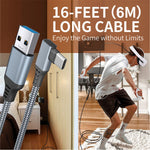 For Oculus Quest 2/1 Link Cable 6m USB 3.1 Type-C Charging Cord USB-A to Type-C 5Gbps Braided Data Cable Metanexus XR