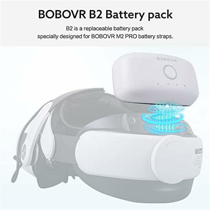 BOBOVR B2 For Meta Quest 2 VR Headset M2 Pro / M3 Pro Head Strap Battery Pack 5200mAh Replacement External Battery Metanexus XR