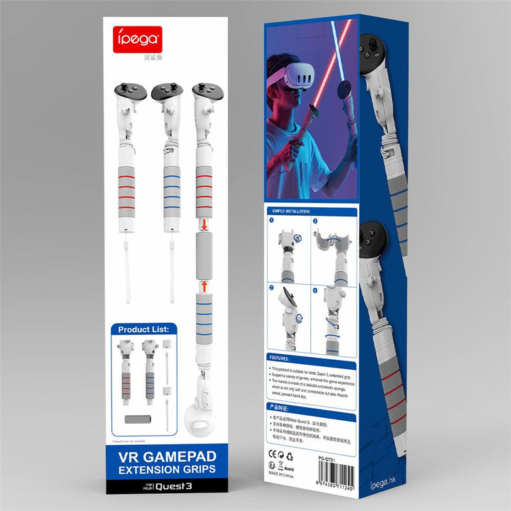 IPEGA PG-QT01 1 Pair for Meta Quest 3 Grip Handle VR Controller Extension Grips Metanexus XR