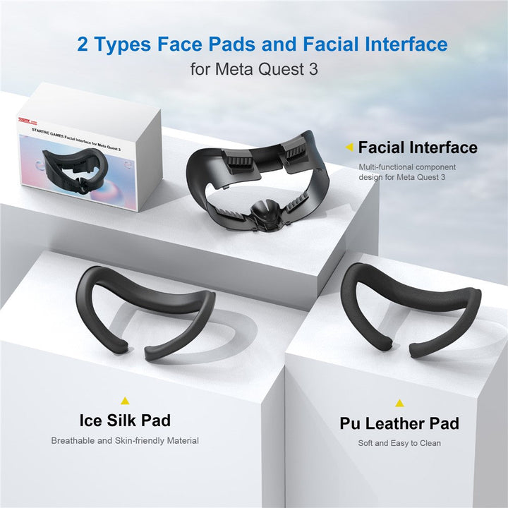 STARTRC GAMES For Meta Quest 3 VR Facial Interface Face Cover Pad Face Cushion Accessories Metanexus XR