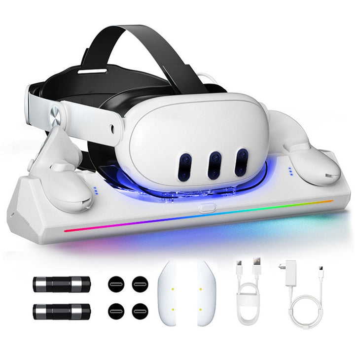 Q6-3 Charging Dock Station for Meta Quest 3 , 30W Fast Charging Stand with RGB Light Metanexus XR
