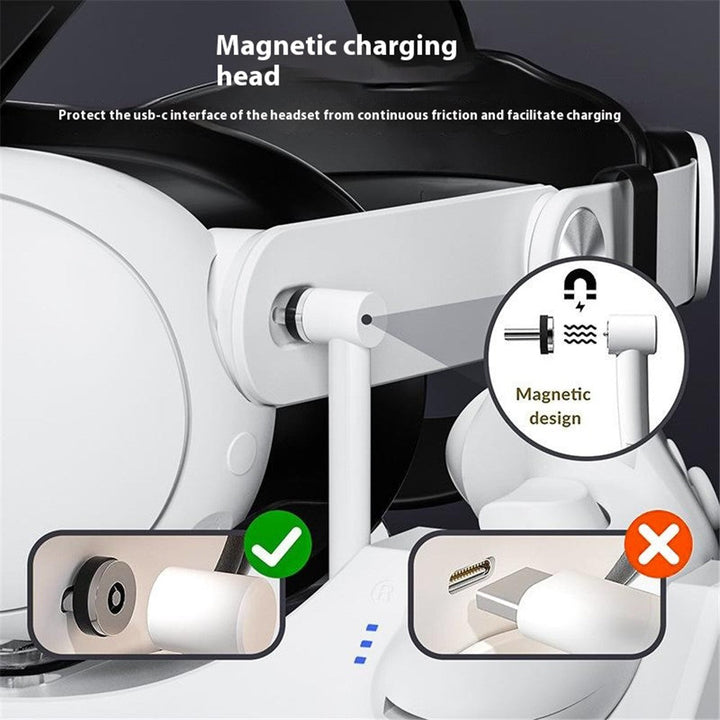 Q6-3 Charging Dock Station for Meta Quest 3 , 30W Fast Charging Stand with RGB Light Metanexus XR