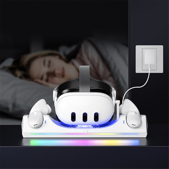 Q6-3 Charging Dock Station for Meta Quest 3 , 30W Fast Charging Stand with RGB Light Metanexus XR
