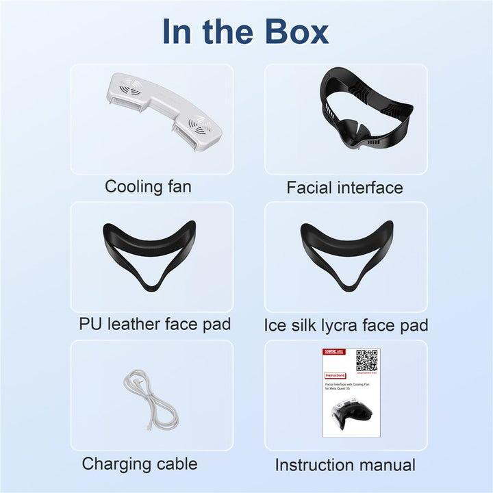 STARTRC GAMES For Meta Quest 3S VR Face Mask Magnetic Cooling Fan Leather  /  Lycra Foam Pad Breathable Face Cover Metanexus XR