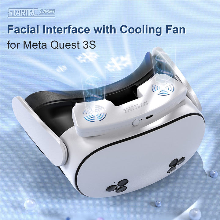 STARTRC GAMES For Meta Quest 3S VR Face Mask Magnetic Cooling Fan Leather  /  Lycra Foam Pad Breathable Face Cover Metanexus XR