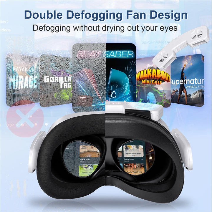 STARTRC GAMES For Meta Quest 3S VR Face Mask Magnetic Cooling Fan Leather  /  Lycra Foam Pad Breathable Face Cover Metanexus XR