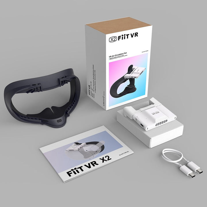 FIIT VR X2 for Oculus Quest 2 VR Cooling Fan Active Ventilation Air Circulation Fan Breathable Face Cover Pad Metanexus XR