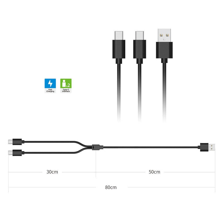 DOBE TP5-2519 2 In 1 Type C Charging Cable for PS VR2 Controller Gaming Charger Line Metanexus XR