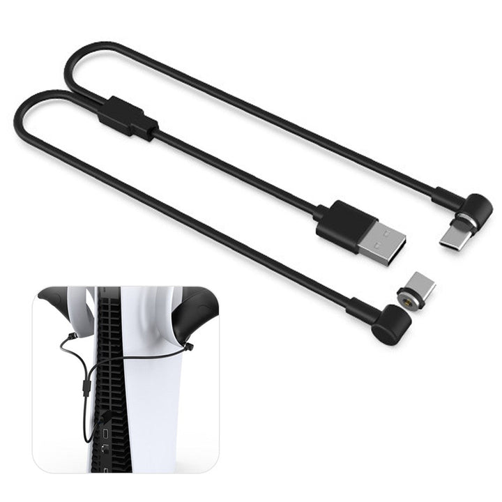 DOBE TP5-2520 For PS VR2 Controller 1 USB to 2 Type C 90 Degree Magnetic Charging Cord USB C Charger Cable TVCMALL