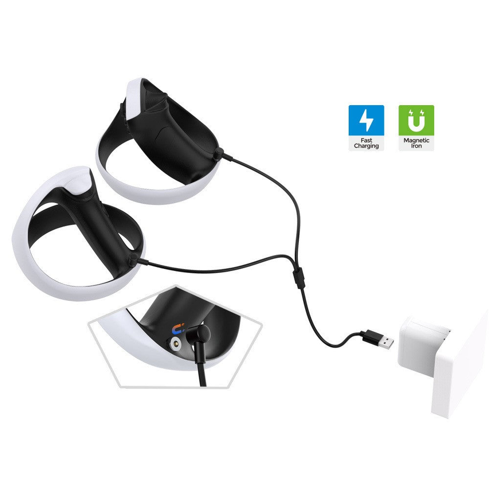 DOBE TP5-2520 For PS VR2 Controller 1 USB to 2 Type C 90 Degree Magnetic Charging Cord USB C Charger Cable TVCMALL