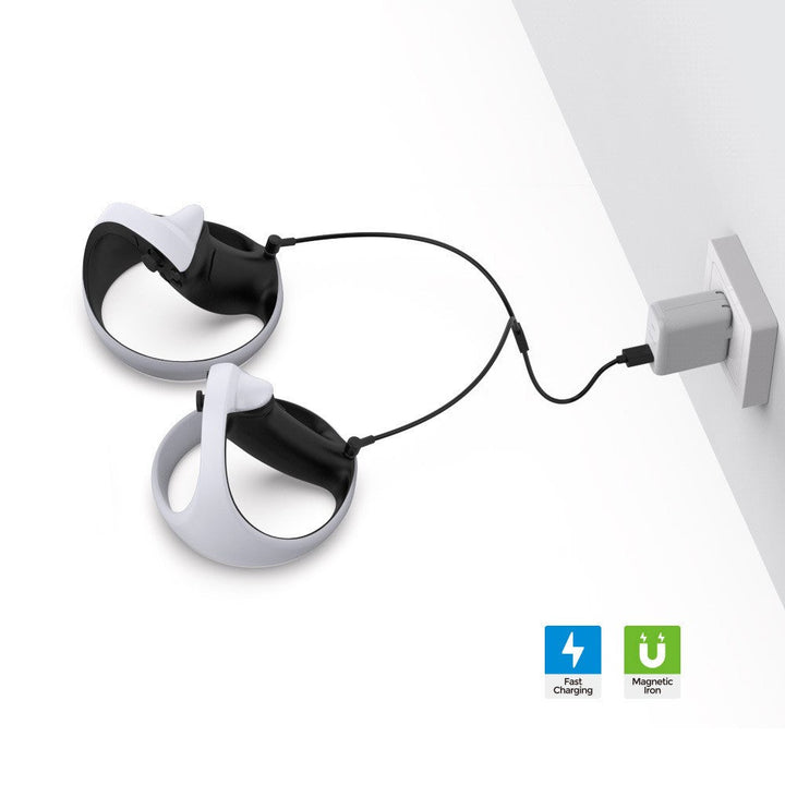 DOBE TP5-2520 For PS VR2 Controller 1 USB to 2 Type C 90 Degree Magnetic Charging Cord USB C Charger Cable TVCMALL