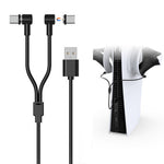 DOBE TP5-2520 For PS VR2 Controller 1 USB to 2 Type C 90 Degree Magnetic Charging Cord USB C Charger Cable TVCMALL