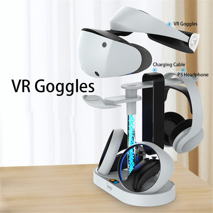 IPEGA PG-P5V001 RGB Light Charger for PS5 VR Headset Charging Display Stand Dual Controller Charging Station Metanexus XR