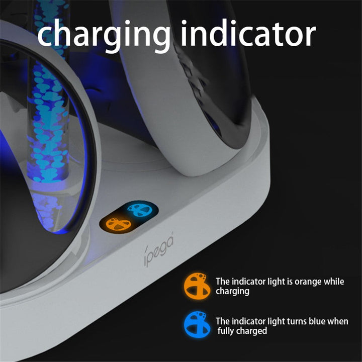 IPEGA PG-P5V001 RGB Light Charger for PS5 VR Headset Charging Display Stand Dual Controller Charging Station Metanexus XR