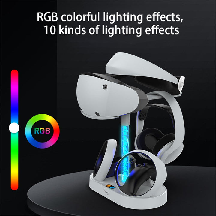 IPEGA PG-P5V001 RGB Light Charger for PS5 VR Headset Charging Display Stand Dual Controller Charging Station Metanexus XR