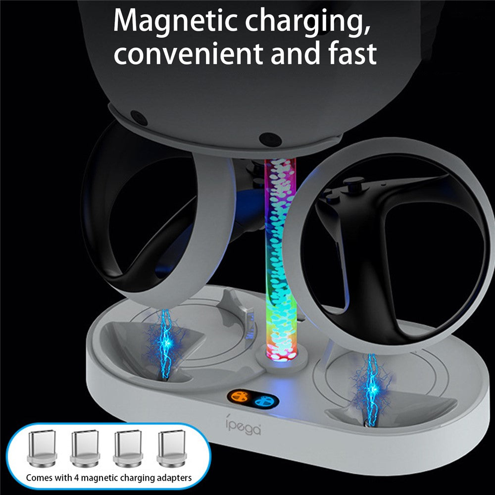 IPEGA PG-P5V001 RGB Light Charger for PS5 VR Headset Charging Display Stand Dual Controller Charging Station Metanexus XR