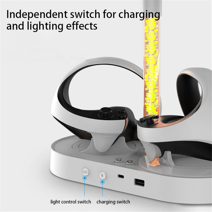IPEGA PG-P5V001 RGB Light Charger for PS5 VR Headset Charging Display Stand Dual Controller Charging Station Metanexus XR