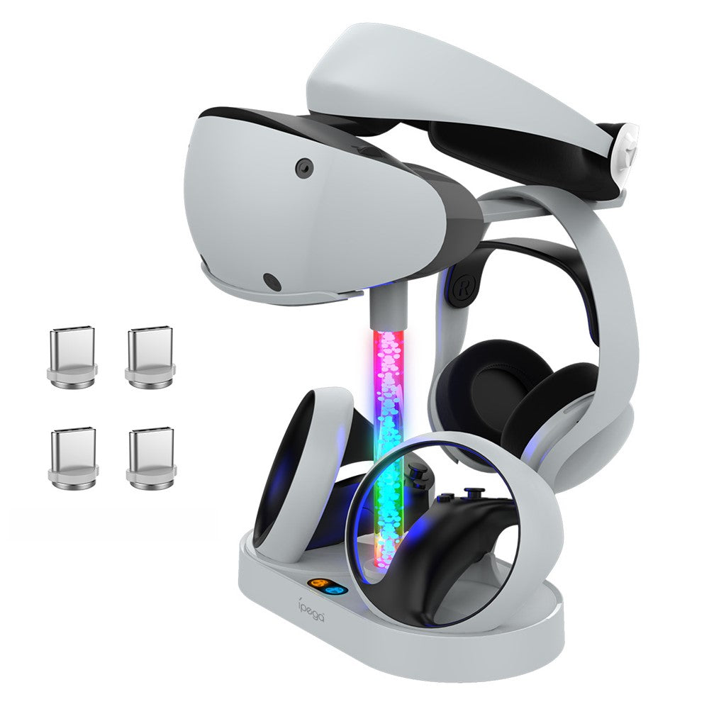 IPEGA PG-P5V001 RGB Light Charger for PS5 VR Headset Charging Display Stand Dual Controller Charging Station Metanexus XR