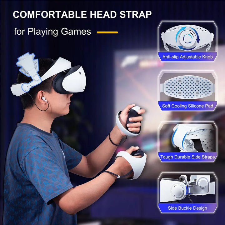 DEVASO Adjustable Head Strap for PS VR2 VR Headset Replacement Headband Metanexus XR