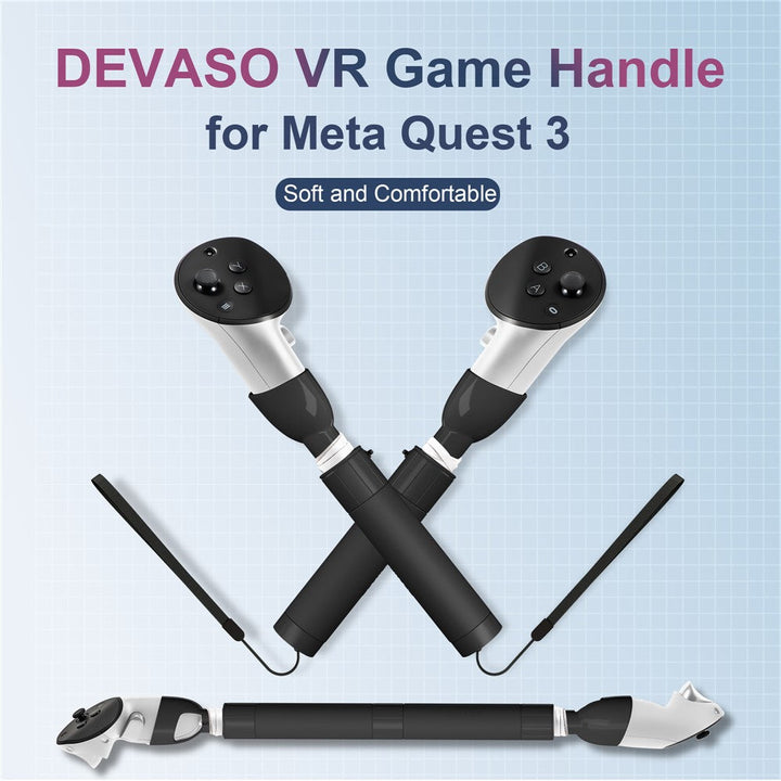 DEVASO Handle Extension Grip for Meta Quest 3 VR Headset Golf Game Handle Accessories Metanexus XR