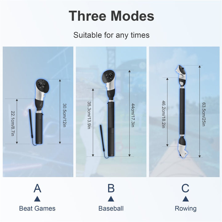 DEVASO Handle Extension Grip for Meta Quest 3 VR Headset Golf Game Handle Accessories Metanexus XR