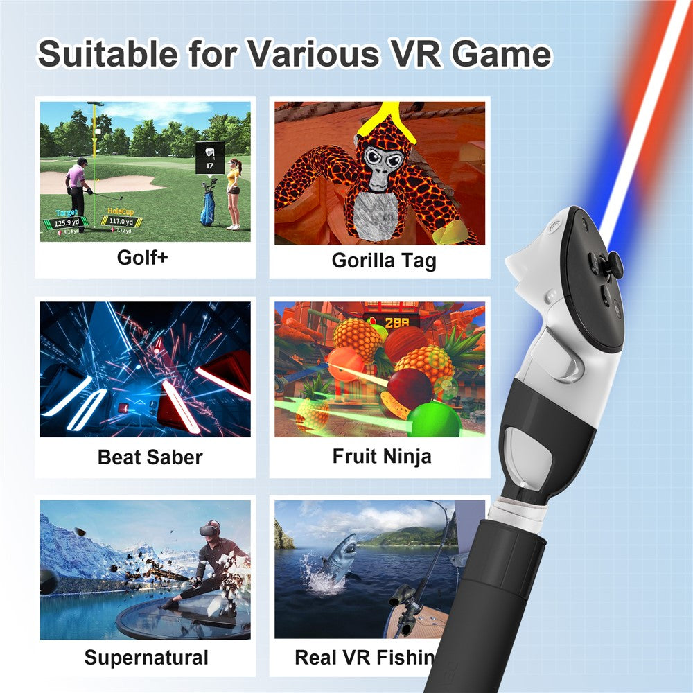 DEVASO Handle Extension Grip for Meta Quest 3 VR Headset Golf Game Handle Accessories Metanexus XR