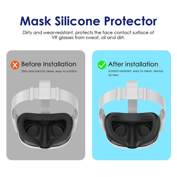 WOLMTT For Meta Quest 3 VR Silicone Eye Mask Anti-sweat Protective Cover Metanexus XR