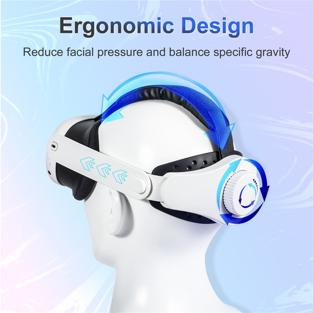 DEVASO Head Strap Compatible with Meta Quest 3 VR Headset Adjustable Strap Version 2.0, White Metanexus XR