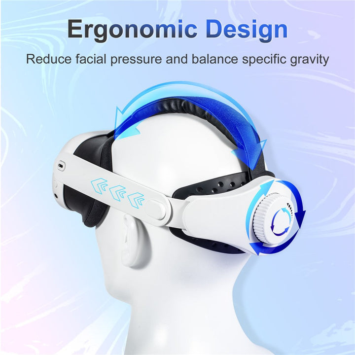 DEVASO Head Strap Compatible with Meta Quest 3 VR Headset Adjustable Strap Version 2.0, White Metanexus XR
