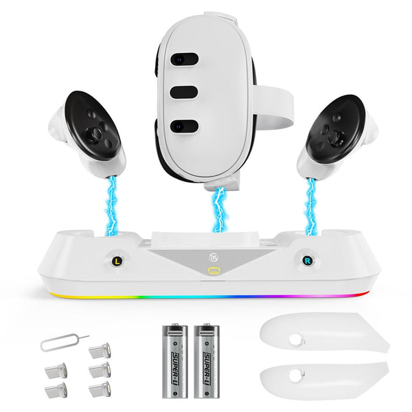 JYS JYS-MQ001 For Meta Quest 3 VR Headset Controller Charge Dock Magnetic Charging Base Metanexus XR