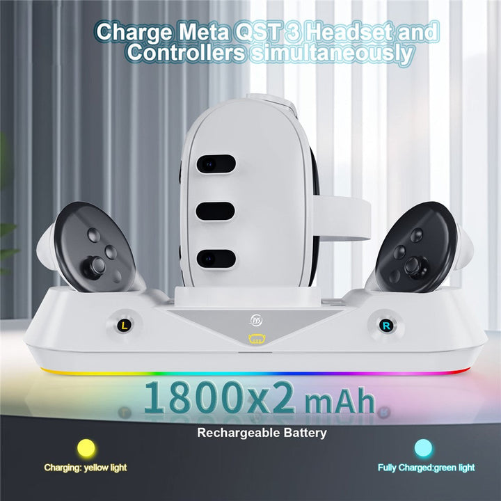 JYS JYS-MQ001 For Meta Quest 3 VR Headset Controller Charge Dock Magnetic Charging Base Metanexus XR