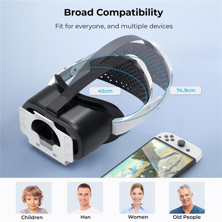 DEVASO For Nintendo Switch VR Headset with Adjustable Head Strap, Version 3.0 Metanexus XR