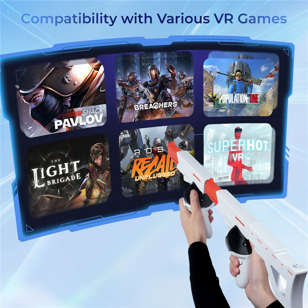 DEVASO For Meta Quest 3 VR Magnetic Suction Gunstock Game Controller Holder Metanexus XR
